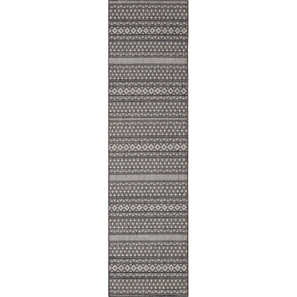 Arwen Tribal Indoor/Outdoor Black Textured Rug