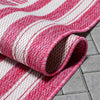 Frankie Modern Stripes Indoor/Outdoor Fuschia Textured Rug