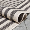 Frankie Modern Stripes Indoor/Outdoor Black Textured Rug