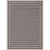 Frankie Modern Stripes Indoor/Outdoor Black Textured Rug