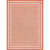 Frankie Modern Stripes Indoor/Outdoor Orange Textured Rug