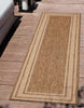 Perry Solid Border Pattern Indoor/Outdoor Brown Textured Rug