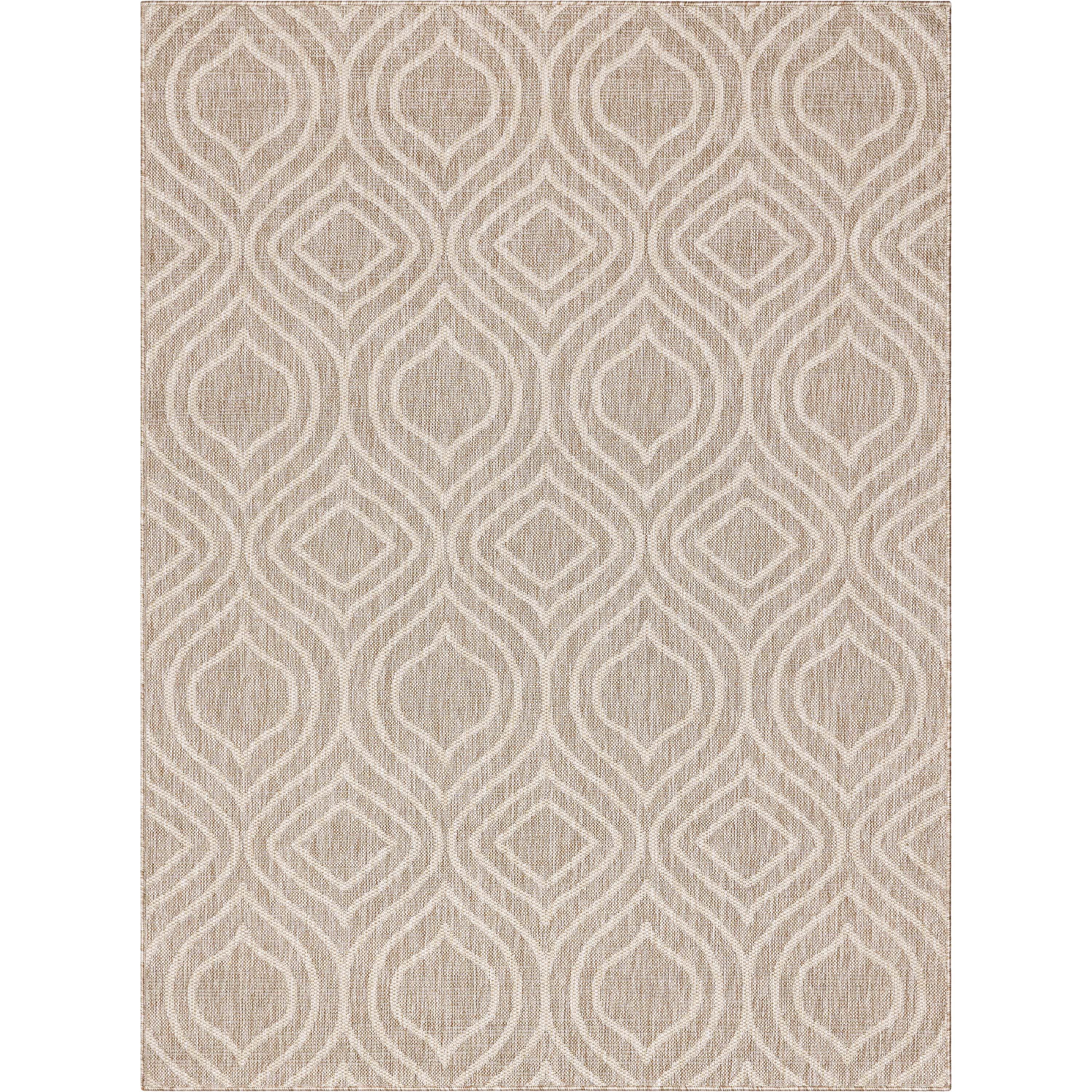 Ludo Lattice Trellis Indoor/Outdoor Beige Textured Rug