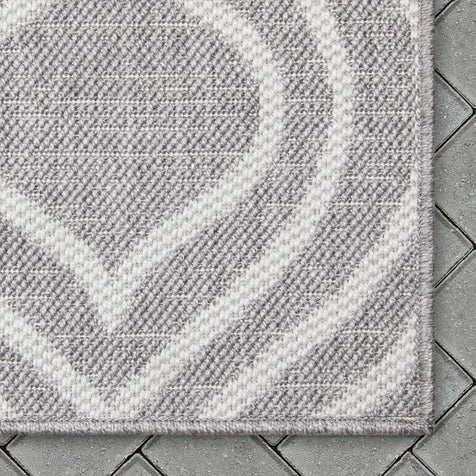 Ludo Lattice Trellis Indoor/Outdoor Grey Textured Rug