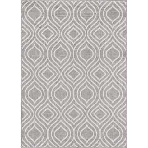 Ludo Lattice Trellis Indoor/Outdoor Grey Textured Rug