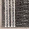 Custom Size Runner Waylon Retro Border Solid & Striped Grey Select Your Width x Choose Your Length Hallway Runner Rug