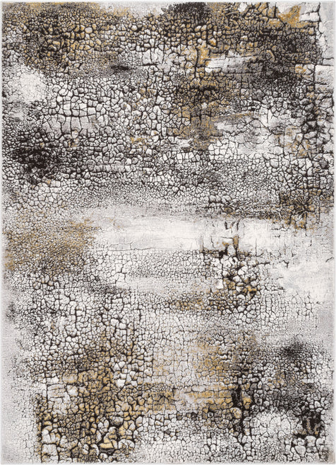 Kenneth Retro Abstract Pattern Grey Glam Rug