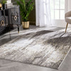 Harod Retro Geometric Stripes Grey Glam Rug