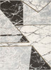 Weston Retro Geometric Marble Pattern Grey Glam Rug