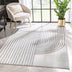 Archer Retro Geometric Pattern Grey Glam Rug