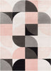 Margot Blush Pink Modern Geometric Boxes Lines 3D Textured Rug By Chill Rugs