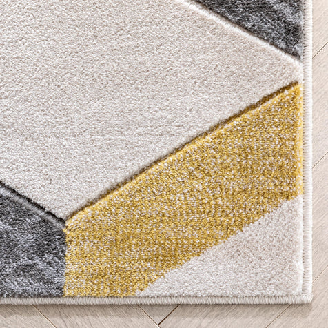 Millie Gold Modern Zigzag 5'3" x 7'3" Geometric 3D Textured Rug