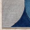 Helena Blue Mid-Century Modern Abstract Geometric 3D Textured Rug