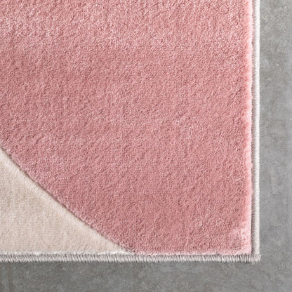 Helena Blush Pink Mid-Century Modern Abstract Geometric 3D Textured Rug