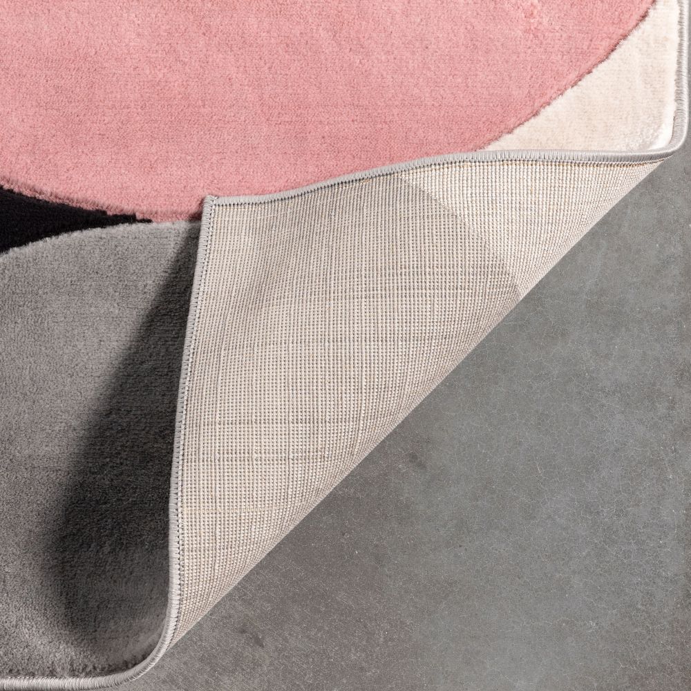 Helena Blush Pink Mid-Century Modern Abstract Geometric 3D Textured Rug