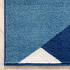 Nora Blue Modern Geometric Stripes 3D Textured Rug