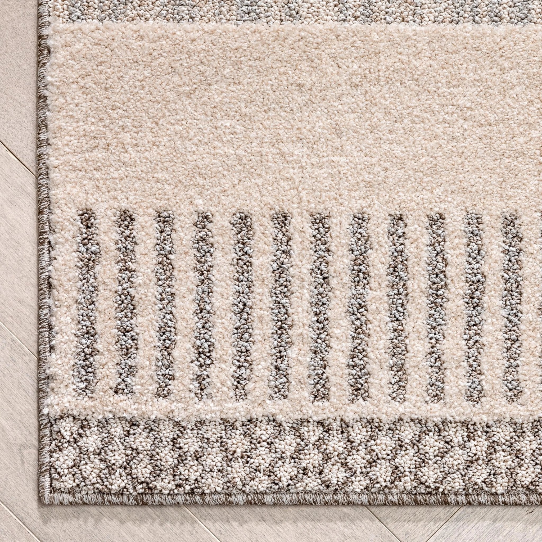 Briar Tribal Geometric Abstract Beige Looped Pile Rug Well Woven