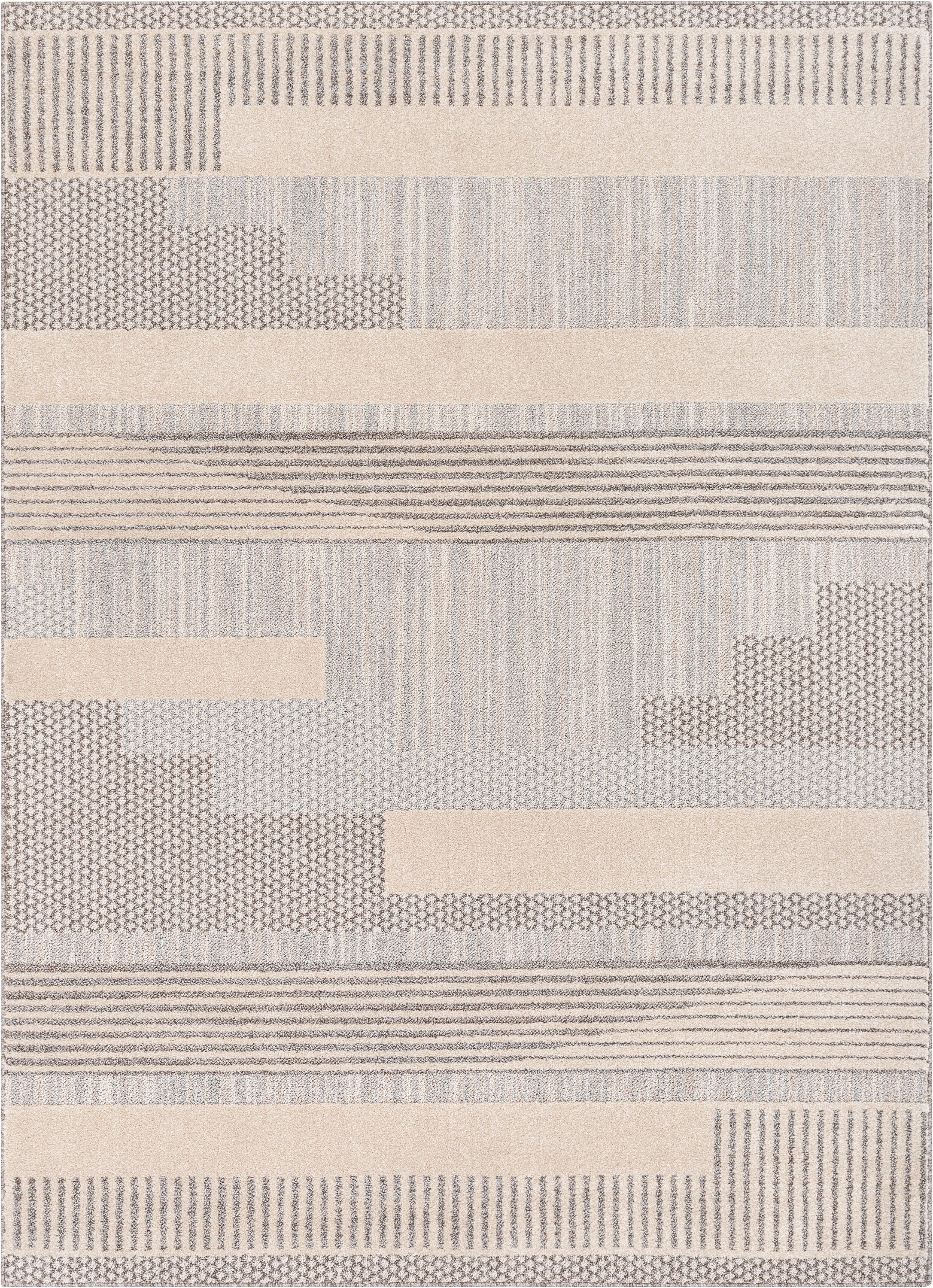 Briar Tribal Geometric Abstract Beige Looped Pile Rug