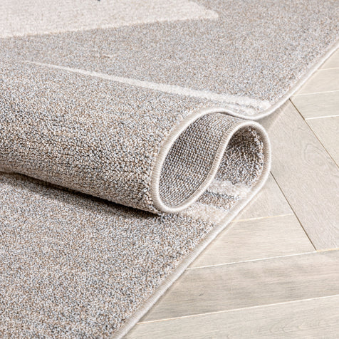 Evie Tribal Diamond Medallion Pattern Beige Looped Pile Rug