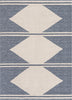 Evie Tribal Diamond Medallion Pattern Blue Looped Pile Rug