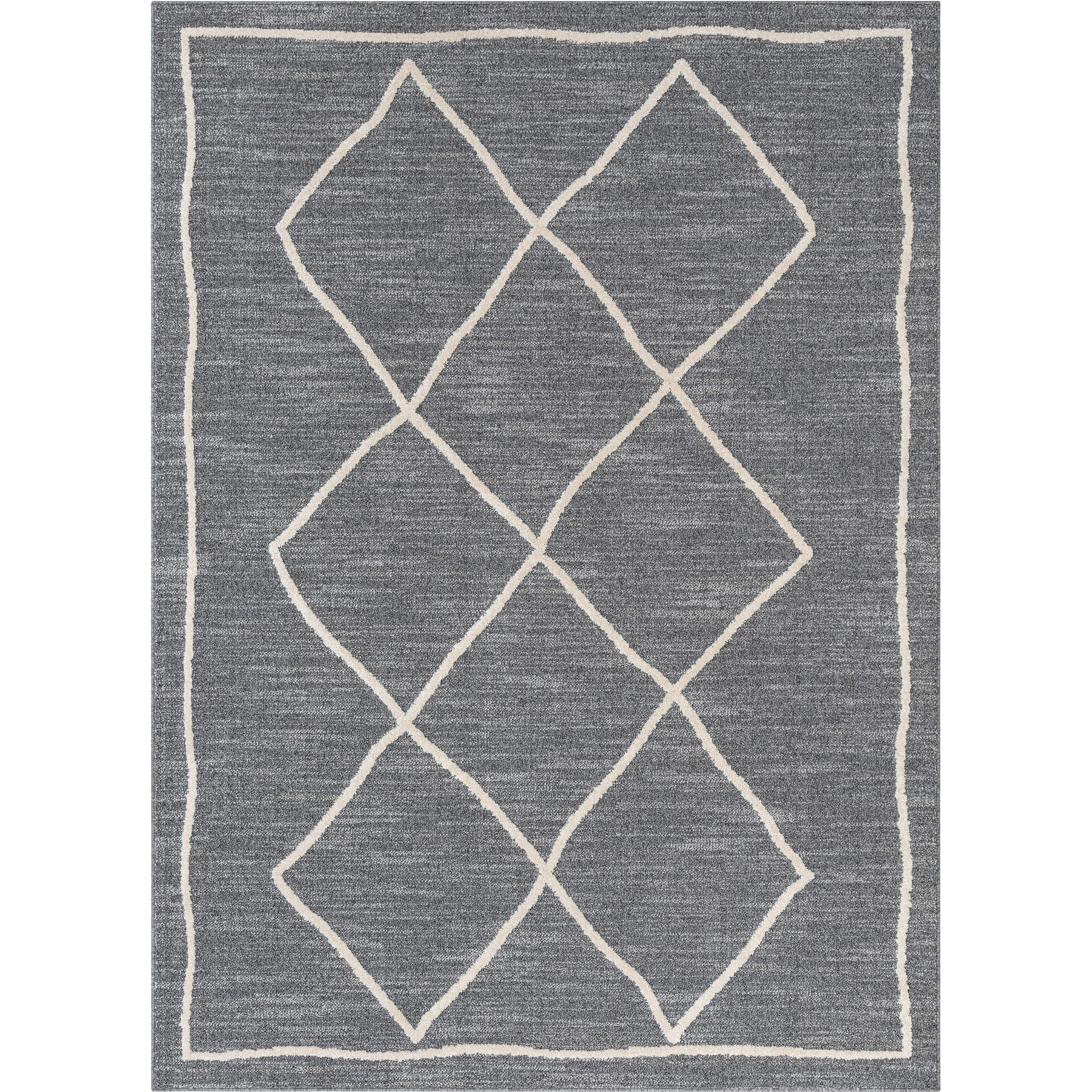 Cora Moroccan Lattice Trellis Grey Looped Pile Rug