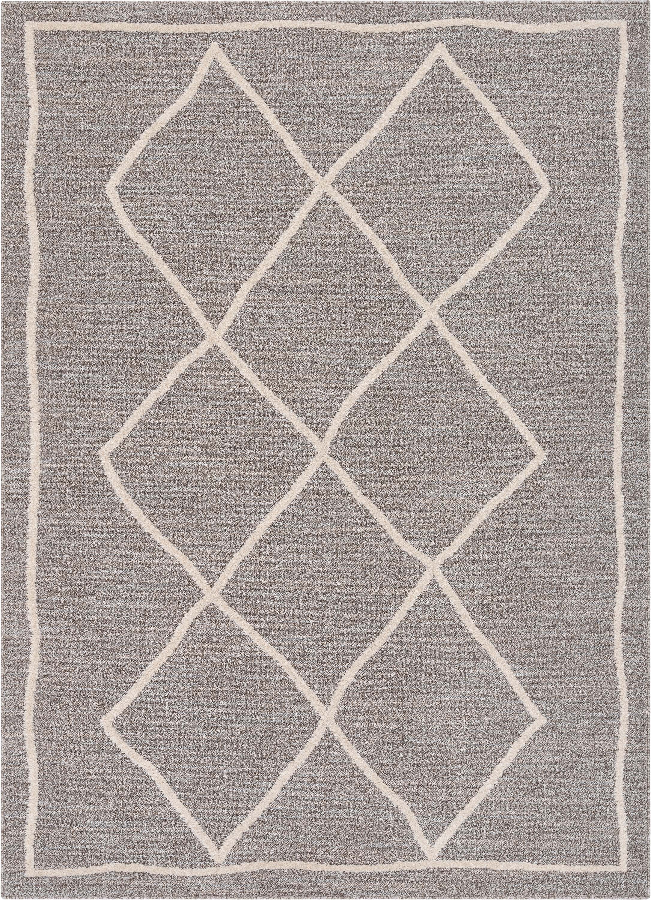 Cora Moroccan Lattice Trellis Taupe Looped Pile Rug