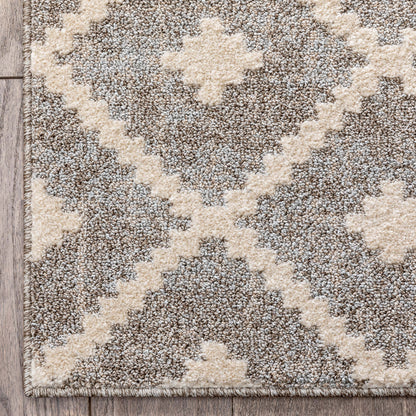 Custom Size Runner Ailey Moroccan Lattice Trellis Ivory Choose Your Width x Choose Your Length Hallway Runner Rug