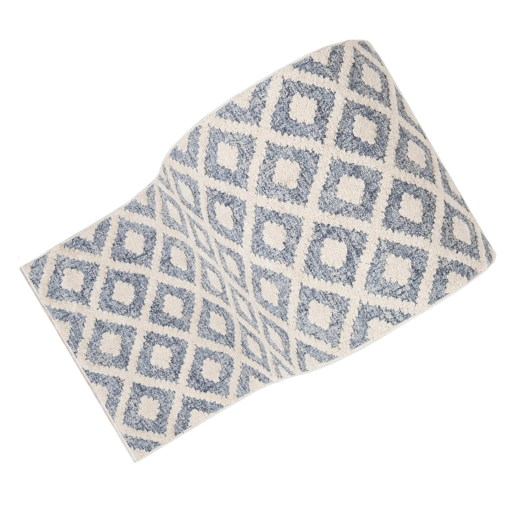 Custom Size Runner Ailey Moroccan Lattice Trellis Blue Choose Your Width x Choose Your Length Hallway Runner Rug Well Woven