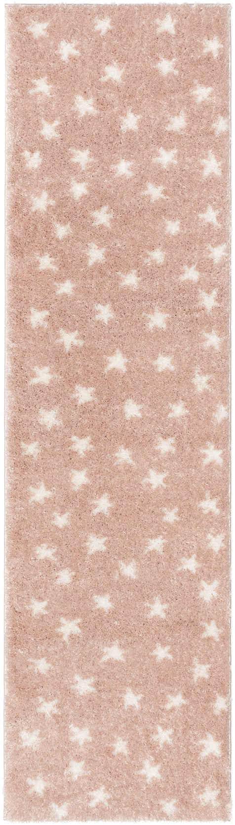 Celestial Skies Modern Stars Pattern Pink Thick & Ultra Soft Kids Rug