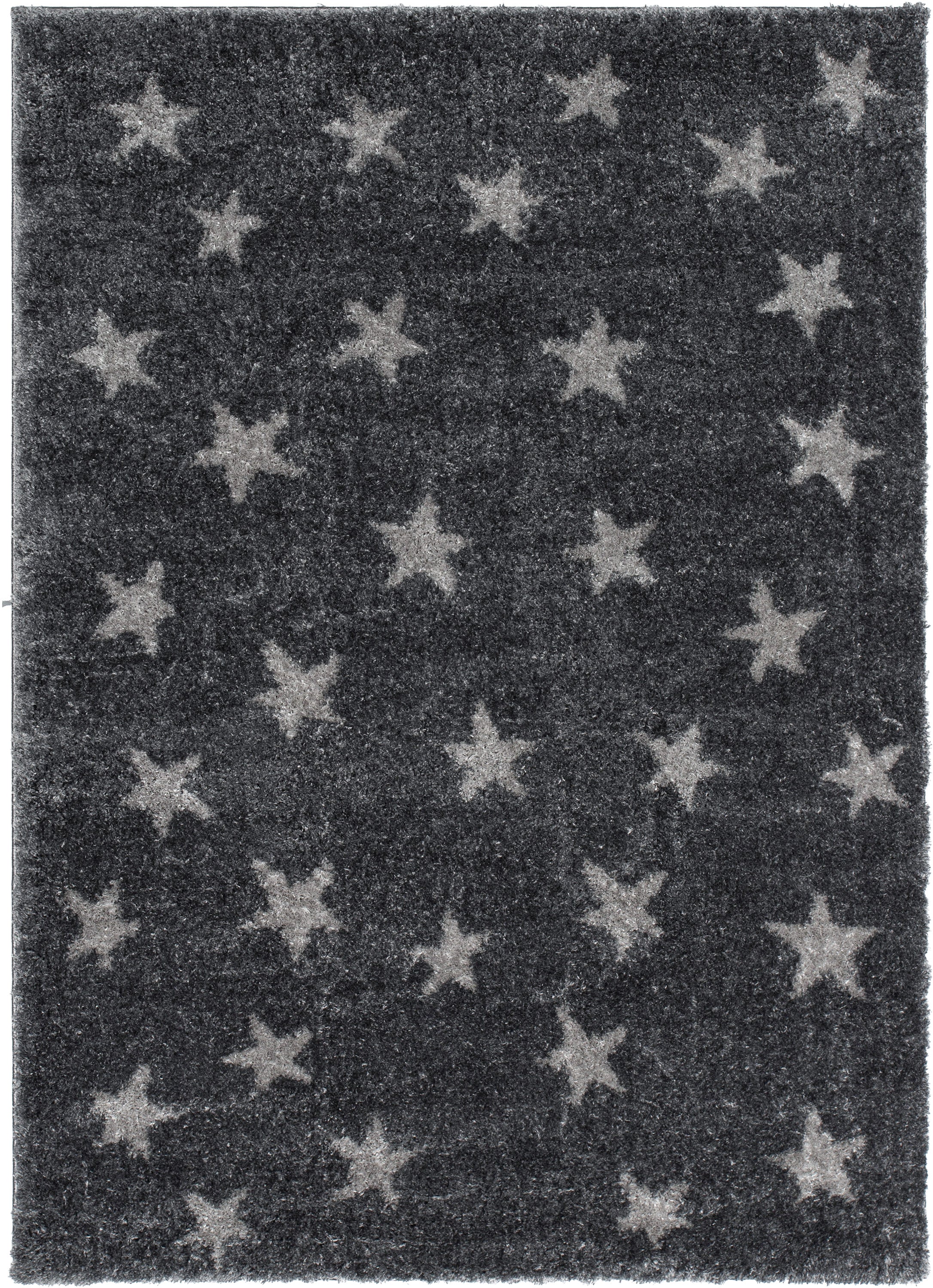 Celestial Skies Modern Stars Pattern Grey Thick & Ultra Soft Kids Rug