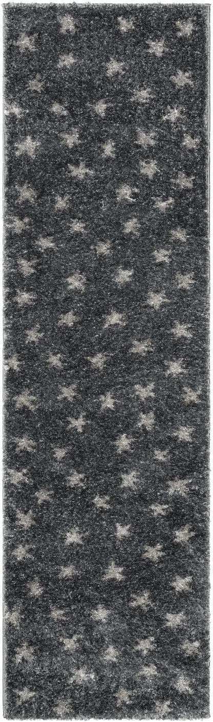 Celestial Skies Modern Stars Pattern Grey Thick & Ultra Soft Kids Rug