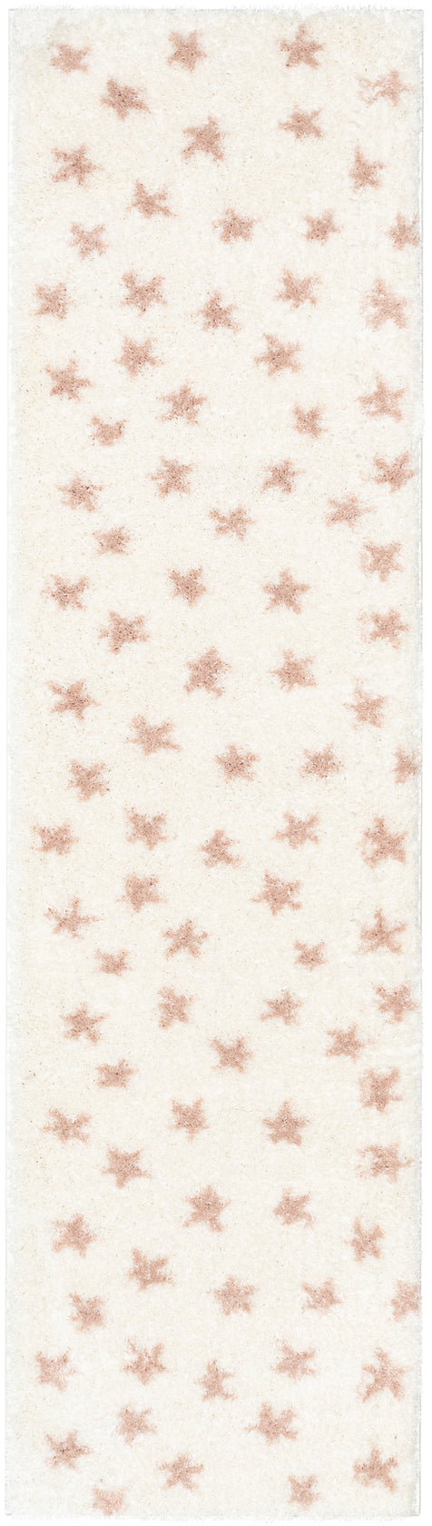 Celestial Skies Modern Stars Pattern Ivory Pink Thick & Ultra Soft Kids Rug