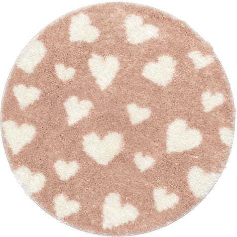 Hearts Modern Heart Pattern Pink Thick & Ultra Soft Kids Rug