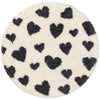 Hearts Modern Heart Pattern Grey Thick & Ultra Soft Kids Rug