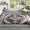 Julita Vintage Bohemian Aztec Tribal Black Rug