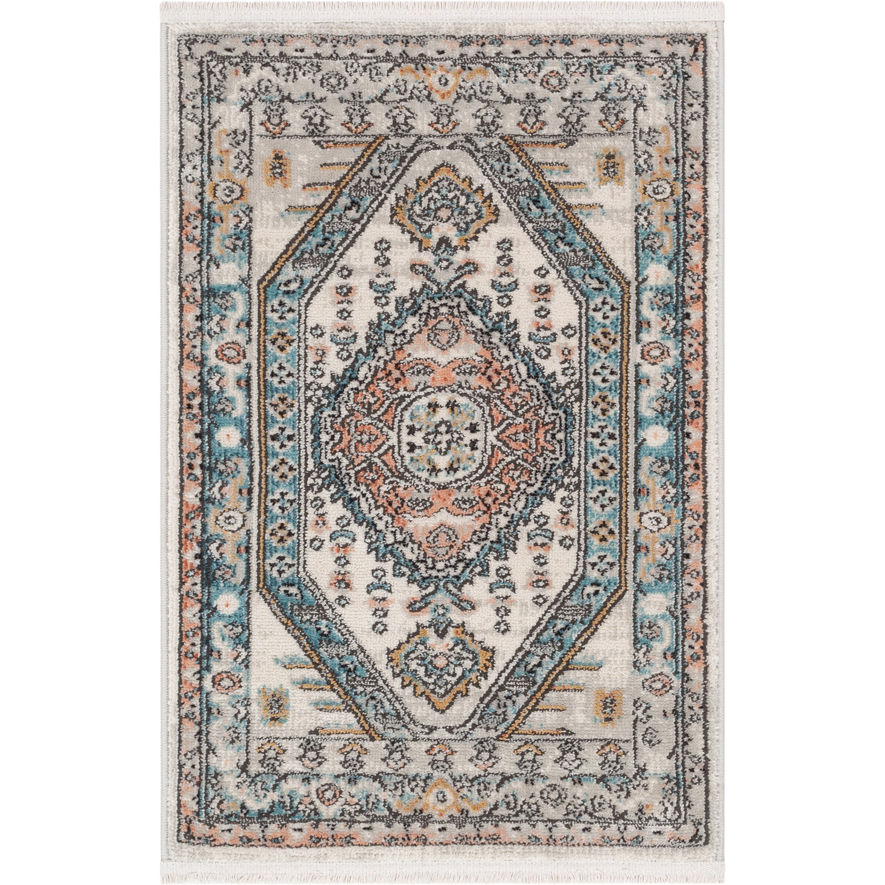 Jane Vintage Bohemian Aztec Tribal Blue Rug