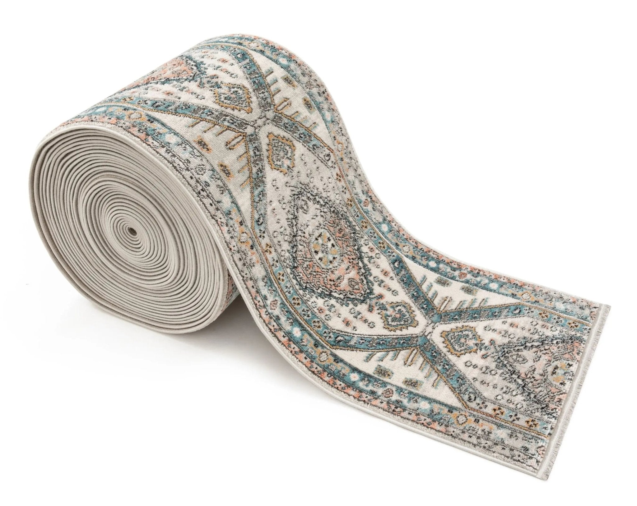 Julita Custom Size Runner Medallion Oriental Blue  Choose Your Width x Choose Your Length Hallway Runner Rug Well Woven