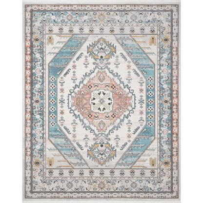 Jane Vintage Bohemian Aztec Tribal Blue Rug