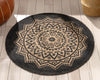 Kiera Bohemian Tribal Hand-Braided Jute Black Natural  Rug