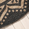 Kiera Bohemian Tribal Hand-Braided Jute Black Natural  Rug