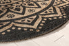 Kiera Bohemian Tribal Hand-Braided Jute Black Natural  Rug