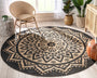 Kiera Bohemian Tribal Hand-Braided Jute Black Natural  Rug