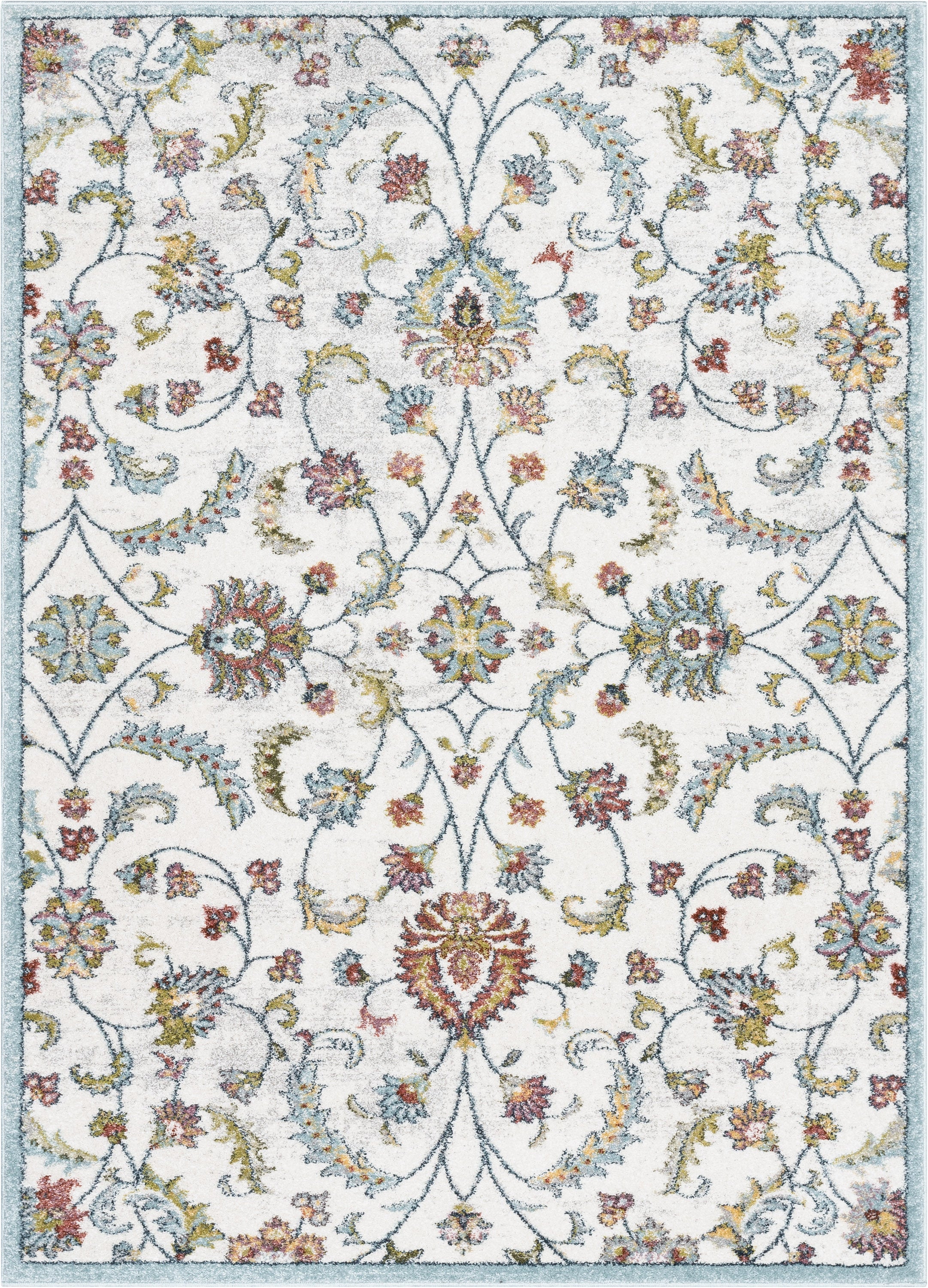 Metonia Vintage Oriental Floral Ivory Rug