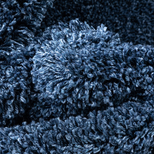 Halden Solid Pattern Dark Blue Thick  Nordic Shag Rug