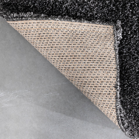 Halden Solid Pattern Dark Grey Thick  Nordic Shag Rug