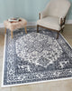 Dazzling Light Grey Vintage Microfiber 5'3" x 7'3" Rug