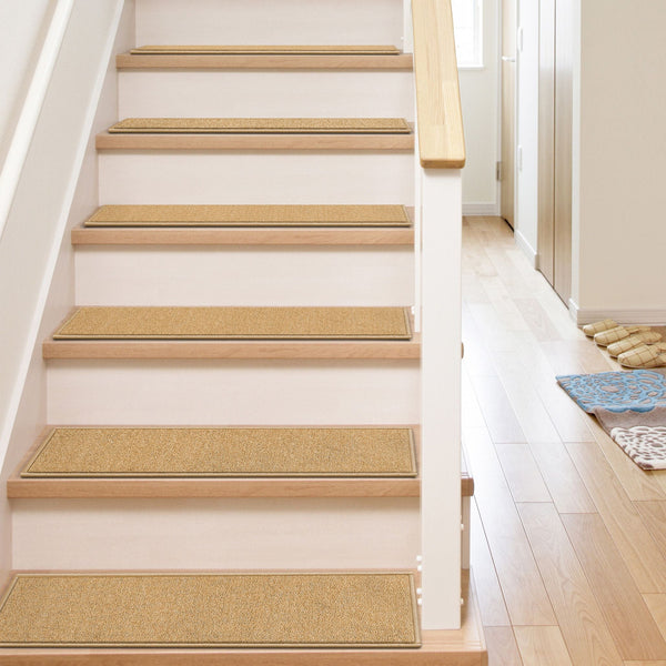 Warby Modern Beige Non Slip 9" x 31" Stair Tread (Set of 7)