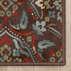 Florence Brown/Grey Floral Flat-Weave Cotton Backing Rug