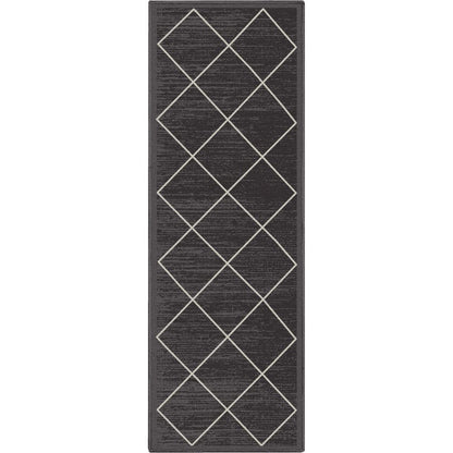 Clover Grey Modern Trellis Flat-Weave Cotton Backing Rug