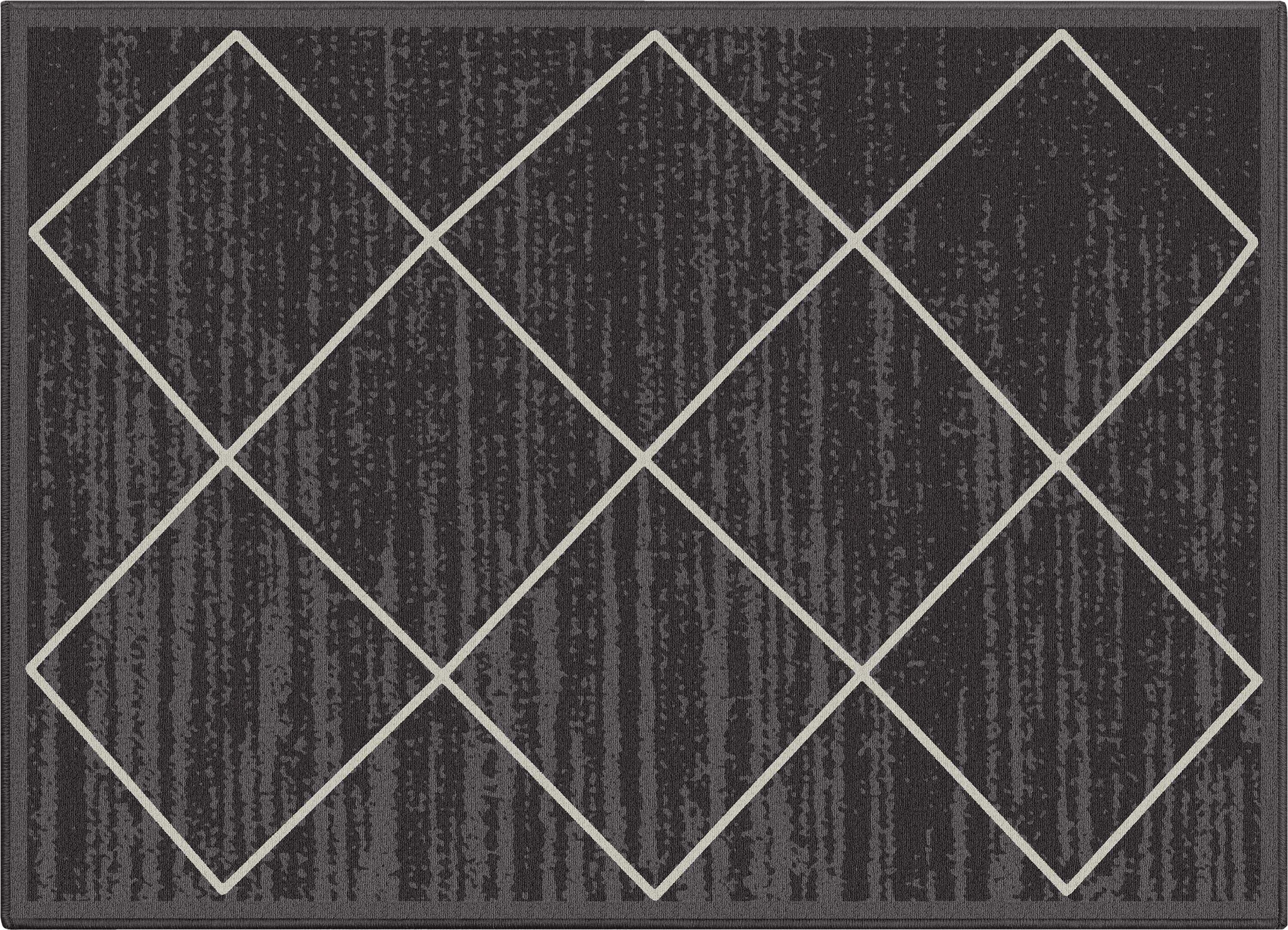 Clover Grey Modern Trellis Flat-Weave Cotton Backing Rug